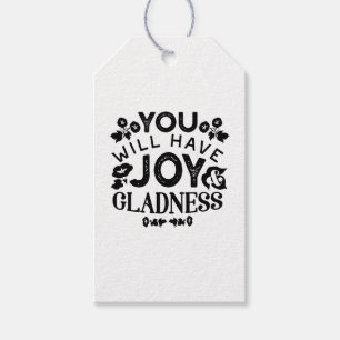 You Will Have Joy and Gladness Inspirational Quote Gift Tags