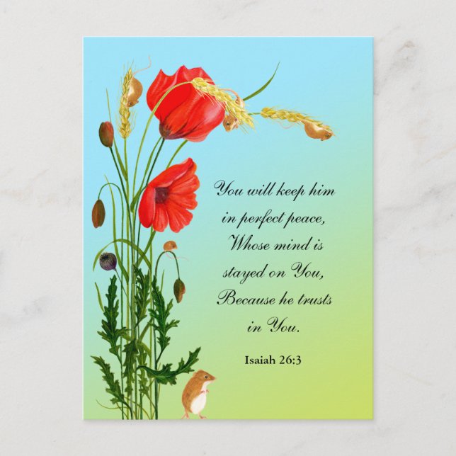 You will keep him in perfect peace postcard (Front)