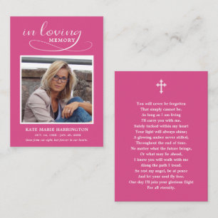 You Will Never Be Forgotten Photo Funeral Card