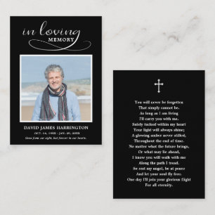 You Will Never Be Forgotten Photo Funeral Card