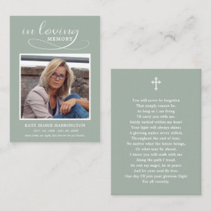 You Will Never Be Forgotten Photo Funeral Card