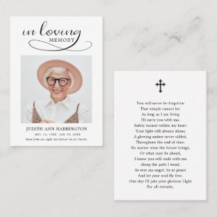 You Will Never Be Forgotten Photo Funeral Card