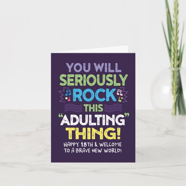 You Will Seriously Rock This Adulting Thing! Card (Front)