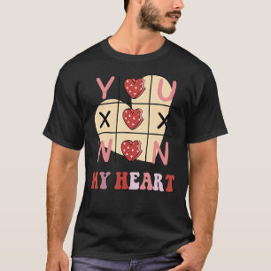 You Win My Heart Tic Tac Toe  Couple Valentines Da T-Shirt