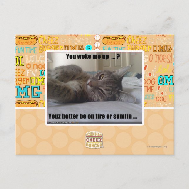 You woke me up postcard (Front)