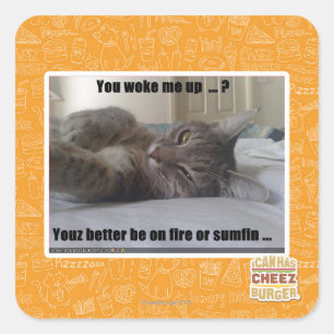 You woke me up square sticker