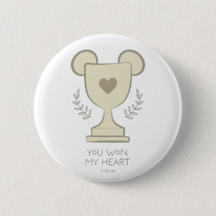 You Won My Heart Mickey Mouse Trophy Graphic 2 Inch Round Button
