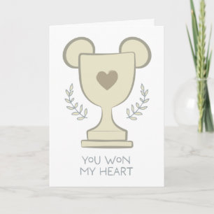You Won My Heart Mickey Mouse Trophy Graphic Card
