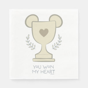 You Won My Heart Mickey Mouse Trophy Graphic Napkin