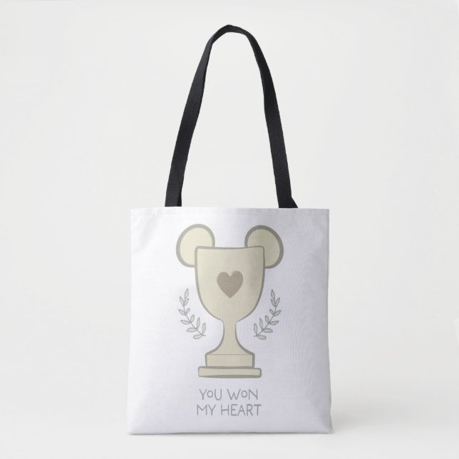 You Won My Heart Mickey Mouse Trophy Graphic Tote Bag (Front)