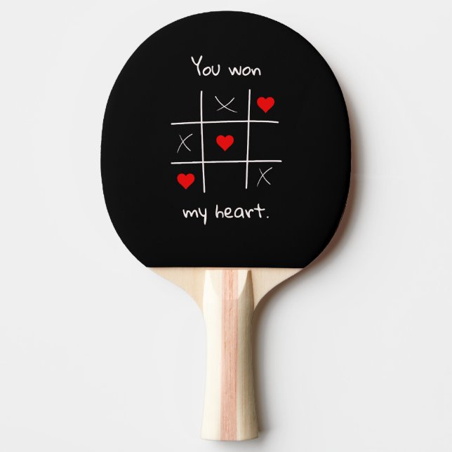 You Won my Heart Tic-Tac-Toe Funny Valentine's  Ping Pong Paddle (Front)