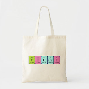 Youcef periodic table name tote bag