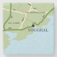 Youghal County Cork Ireland Road Map