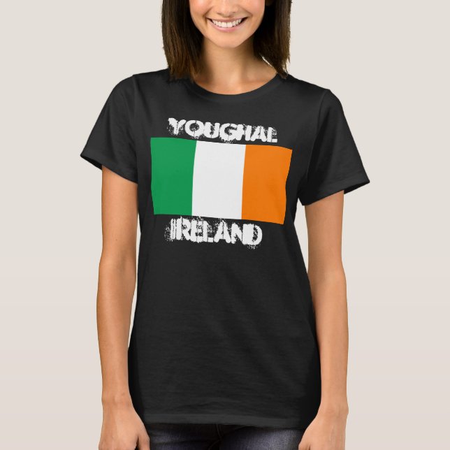 Youghal, Ireland with Irish flag T-Shirt (Front)