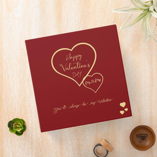 You'll Always Be My Valentine Double Hearts Binder (In Situ)
