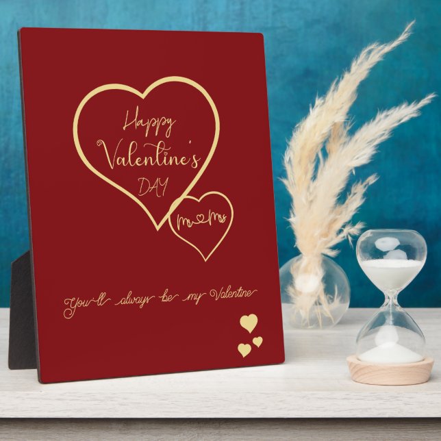 You'll Always Be My Valentine Double Hearts Plaque (Side)