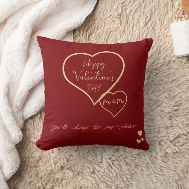 You'll Always Be My Valentine Double Hearts Throw Pillow (Blanket)