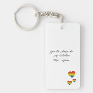 You'll Always Be My Valentine LGBT Hearts Flag Keychain