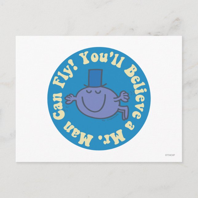 You'll Believe A Mr. Man Can Fly! Postcard (Front)