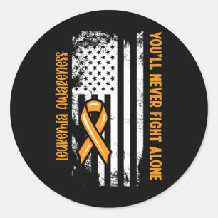 You'll Never Fight Alone Blood Cancer Leukaemia Aw Classic Round Sticker