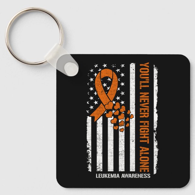 You'll Never fight Alone Blood Cancer Leukaemia Aw Keychain (Front)