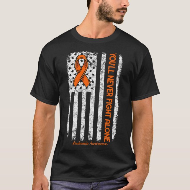 You'll Never Fight Alone Blood Cancer Leukaemia Aw T-Shirt (Front)