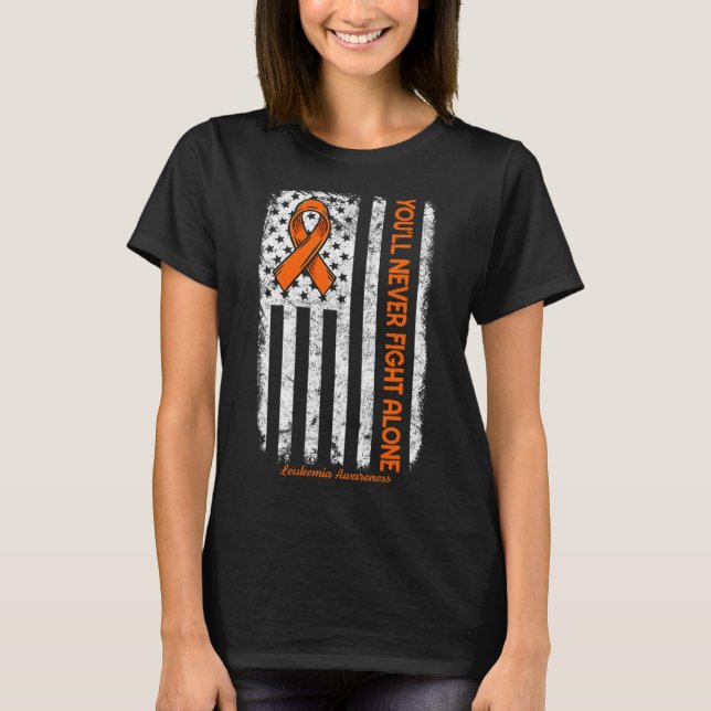 You'll Never Fight Alone Blood Cancer Leukaemia Aw T-Shirt (Front)