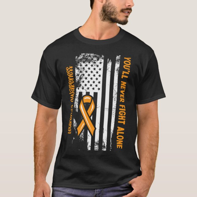 You'll Never Fight Alone Blood Cancer Leukaemia Aw T-Shirt (Front)