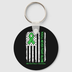 You'll Never Fight Alone Green Bile Duct Cancer Us Keychain