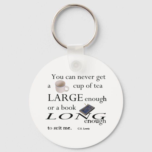 You'll never find a cup of tea keychain (Front)