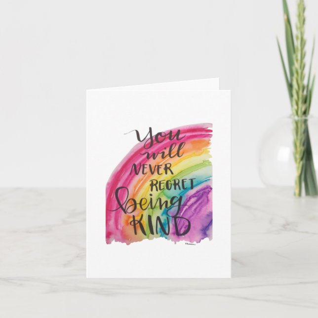 You'll Never Regret Being Kind Card (Front)