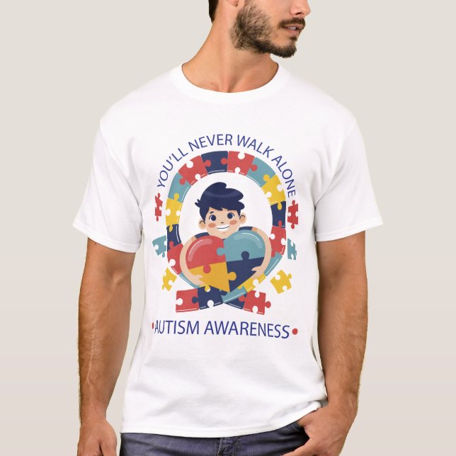 You'll Never Walk Alone For autism awareness T-Shirt (Front)