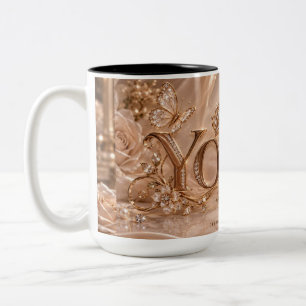 Youmi Elegant Luxury Name Design Two-Tone Coffee Mug