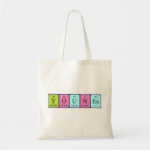 Younes periodic table name tote bag