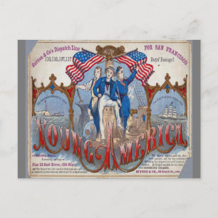 Young America Clipper Sailing ship Postcard