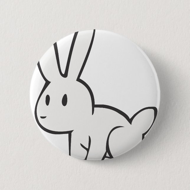 Young and Cute White Rabbit 2 Inch Round Button (Front)