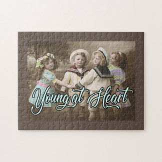 Young at Heart Vintage Children Playing Puzzle