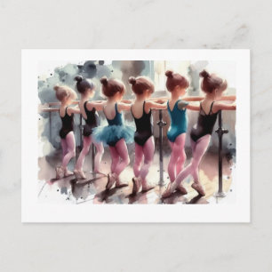 Young Ballerinas at Barre, Postcard
