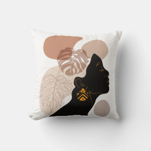 Young beautiful african american woman BLM Throw Pillow
