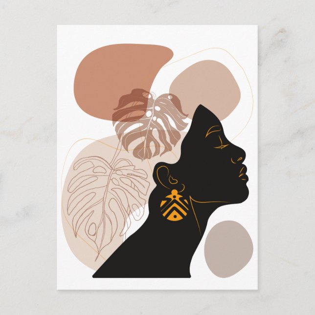 Young beautiful african american woman postcard (Front)