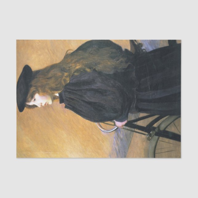 Young Bicyclist by Lilla Cabot Perry Tissue Paper (Front)