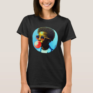Young Black Boy Joy Bubble Gum Fun African Melanin T-Shirt