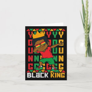Young Black King Dab Kid African American Boy June Card