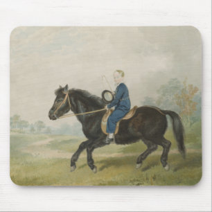Young Boy Riding a Pony (by Penry Williams) Mouse Pad