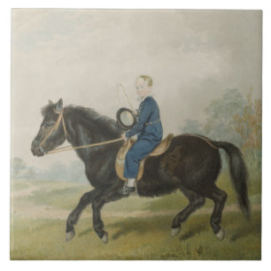 Young Boy Riding a Pony (by Penry Williams) Tile