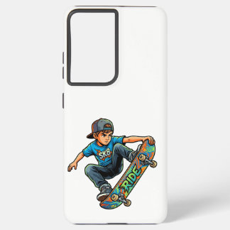 Young Boy skateboarding Samsung Galaxy Case