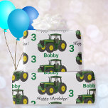 Young Boys Green Tractor Name n Age Birthday Wrapping Paper<br><div class="desc">Young Boys Green Tractor Name n Age Birthday Wrapping Paper</div>