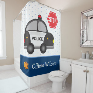 Young Boy's Police Officer Bathroom Bathtub
