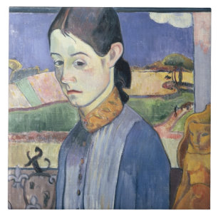 Young Breton Woman, 1889 (oil on canvas) Tile