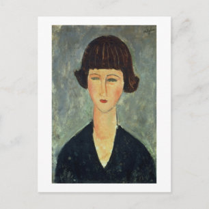 Young Brunette, 1917 (oil on canvas) Postcard